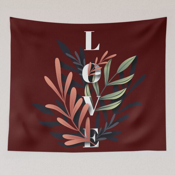 Item preview, LOVE Botanical Floral Typography – Minimalist Aesthetic Nature Quote Design | Modern Plant Art for Stickers & Shirts designed and sold by zevorgue.