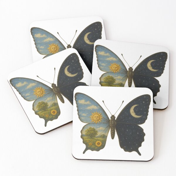 Item preview, Dual World Butterfly – Celestial Sun & Moon designed and sold by Otoya Art Studio.