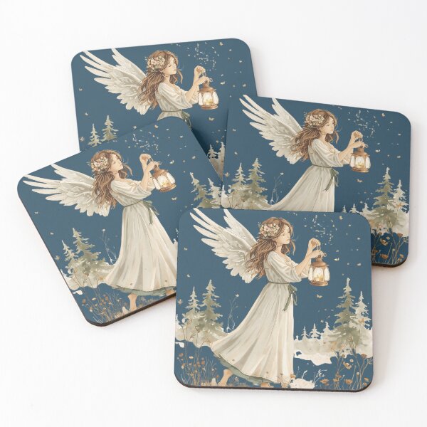 Item preview, Meadow-Winged Angel – Soft Cottagecore Christmas Art designed and sold by Deezyned.