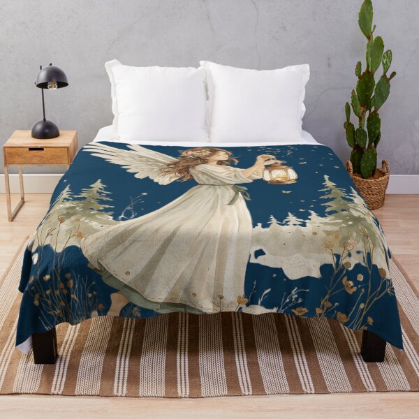 Item preview, Meadow-Winged Angel – Soft Cottagecore Christmas Art designed and sold by Deezyned.