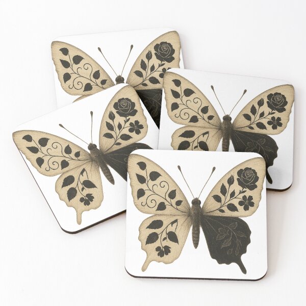 Item preview, Botanical Silhouette Butterfly – Dual Tone Design designed and sold by Otoya Art Studio.