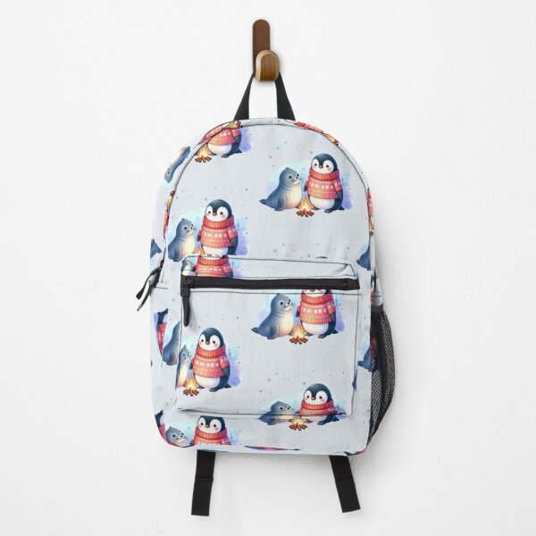 Item preview, Penguin and seal in front of the campfire at Christmas designed and sold by LiskoDesign.