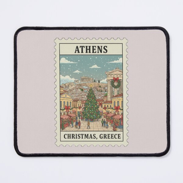 Item preview, Vintage Athens Greece Christmas Acropolis Stamp  designed and sold by allaboutstamps.