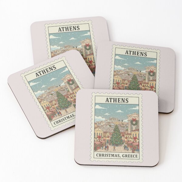 Item preview, Vintage Athens Greece Christmas Acropolis Stamp  designed and sold by allaboutstamps.