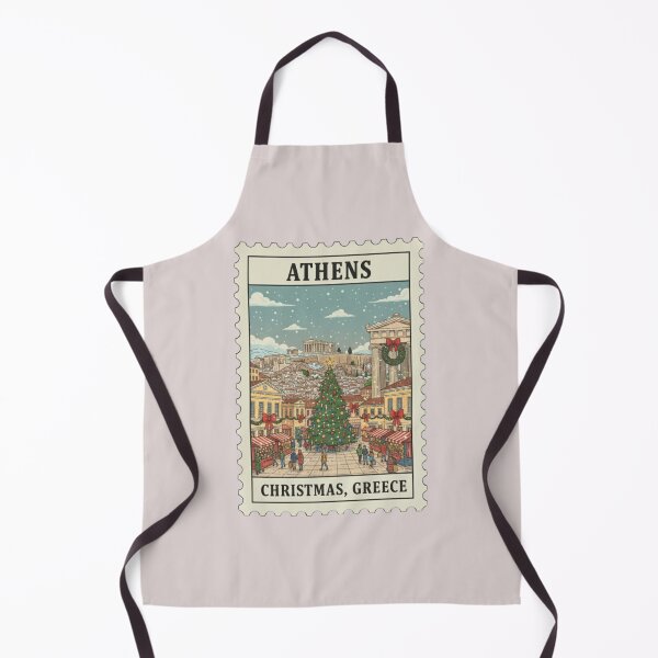 Item preview, Vintage Athens Greece Christmas Acropolis Stamp designed and sold by allaboutstamps.