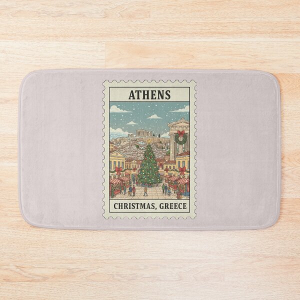 Item preview, Vintage Athens Greece Christmas Acropolis Stamp  designed and sold by allaboutstamps.