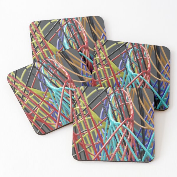 Item preview, Colored Lines: Abstract 3D Tangle - Dynamic Pop Art designed and sold by Keltoi-art.