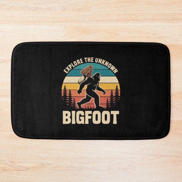 Item preview, Bigfoot Foraging Morels Sasquatch Mycology Morel Mushroom designed and sold by lilLilaBatArt.