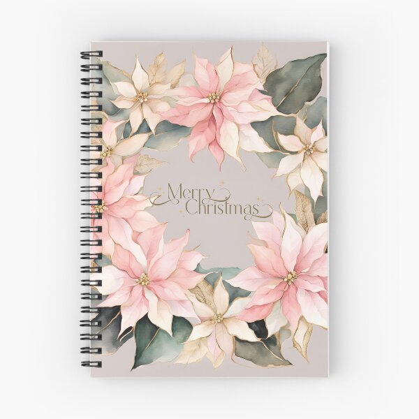 Item preview, Advent Wreath, Poisettia,  Watercolor Poinsettia Florals Pattern Pink Star of Bethlehem,Christmas  Romantic Elegant Pattern designed and sold by KolorellaS.