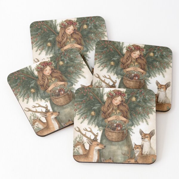 Item preview, Evergreen Guardian Angel – Cottagecore Christmas Forest designed and sold by Deezyned.