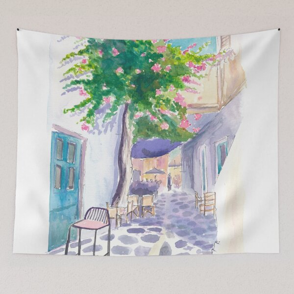 Item preview, Greek Old Town Alley on a Lonely Ionian Sea Island designed and sold by artshop77.