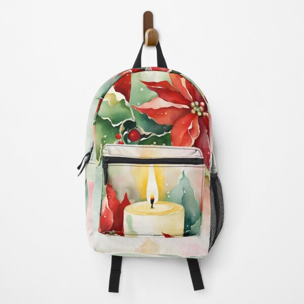 Item preview, Advent Wreath, Candle Poisettia Poinsettia Watercolor Pattern Florals Green Pink ,Christmas Romantic Elegant Pattern designed and sold by KolorellaS.