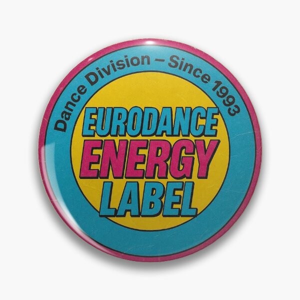 Item preview, Eurodance Energy Label – Retro Dance Division Sticker designed and sold by |TRSSHOP|.