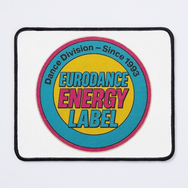 Item preview, Eurodance Energy Label – Retro Dance Division Sticker designed and sold by |TRSSHOP|.