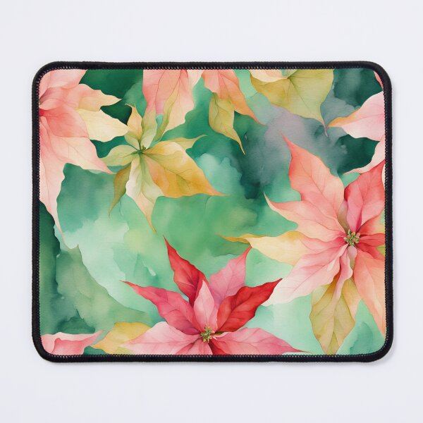 Item preview, Poisettia, Poinsettia Watercolor Florals Pattern Green Pink Star of Bethlehem,Christmas Romantic Elegant Pattern designed and sold by KolorellaS.