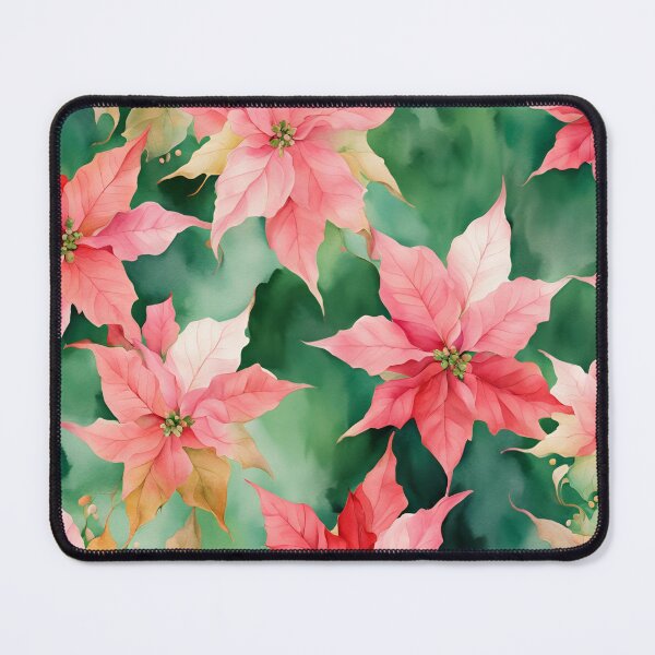Item preview, Poisettia, Poinsettia Watercolor Florals Pattern Green Pink Star of Bethlehem,Christmas Romantic Elegant Pattern designed and sold by KolorellaS.
