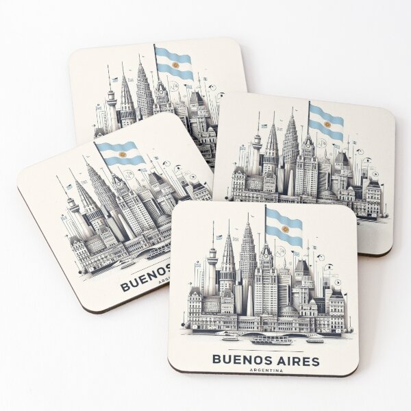 Item preview, Abstract Buenos Aires, Argentina with Flag designed and sold by Gaborai.