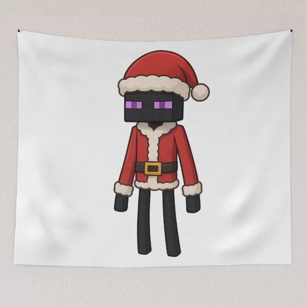 Item preview, Enderman Santa Claus, Minecraft Style! Blocky, Jolly & Ready for Christmas designed and sold by DibujandoPorfa.