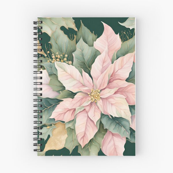Item preview,  Poisettia,  Poinsettia Watercolor Florals Pattern  Green Pink  Star of Bethlehem,Christmas  Romantic Elegant Pattern designed and sold by KolorellaS.