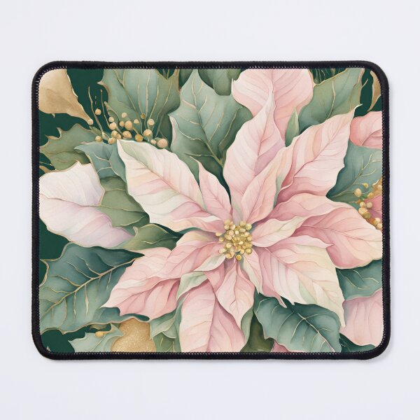 Item preview, Poisettia, Poinsettia Watercolor Florals Pattern Green Pink Star of Bethlehem,Christmas Romantic Elegant Pattern designed and sold by KolorellaS.