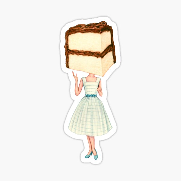 Cake Head Pin Up Choolate Sticker By Kellygilleran Redbubble