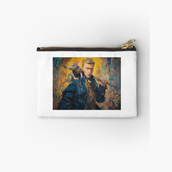 Item preview, The Swordsman and His Rat - Impressionist Oil Painting Portrait designed and sold by DigitalArtKiosk.