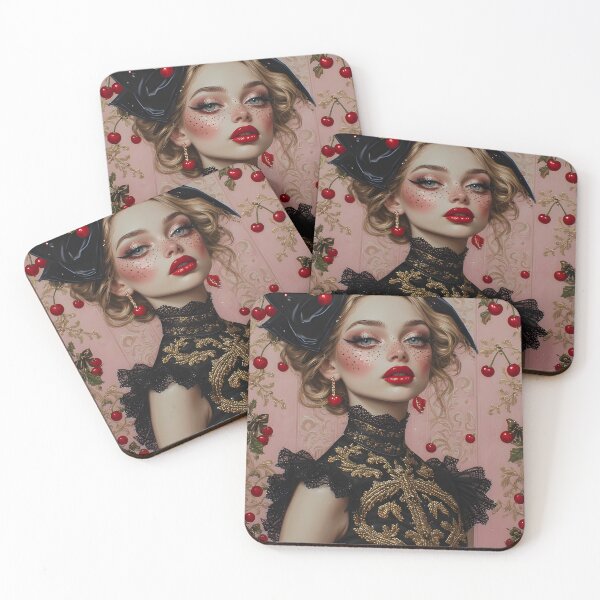 Artikelvorschau, Cherry Rococo Nutcracker Girl Portrait – Disco Ball Eyes entworfen und verkauft von SidekickMatt.