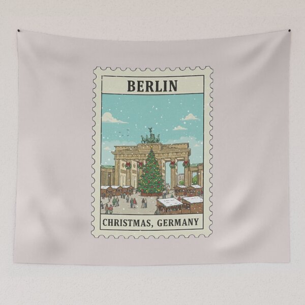 Item preview, Vintage Berlin Germany Brandenburg Gate Christmas Stamp designed and sold by allaboutstamps.