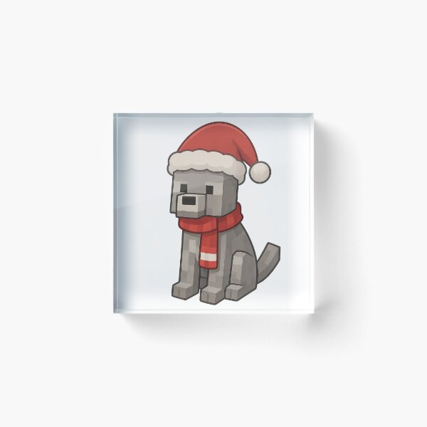 Item preview, Wolf Santa Claus, Minecraft Style! Blocky, Jolly & Ready for Christmas designed and sold by DibujandoPorfa.