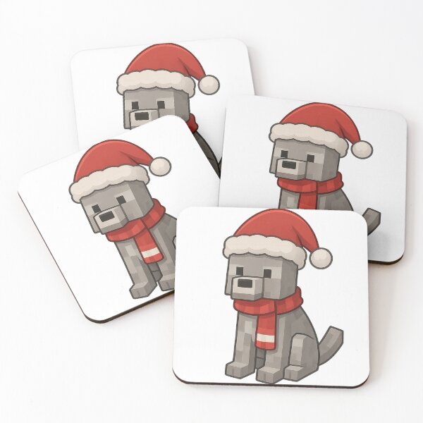 Item preview, Wolf Santa Claus, Minecraft Style! Blocky, Jolly & Ready for Christmas designed and sold by DibujandoPorfa.