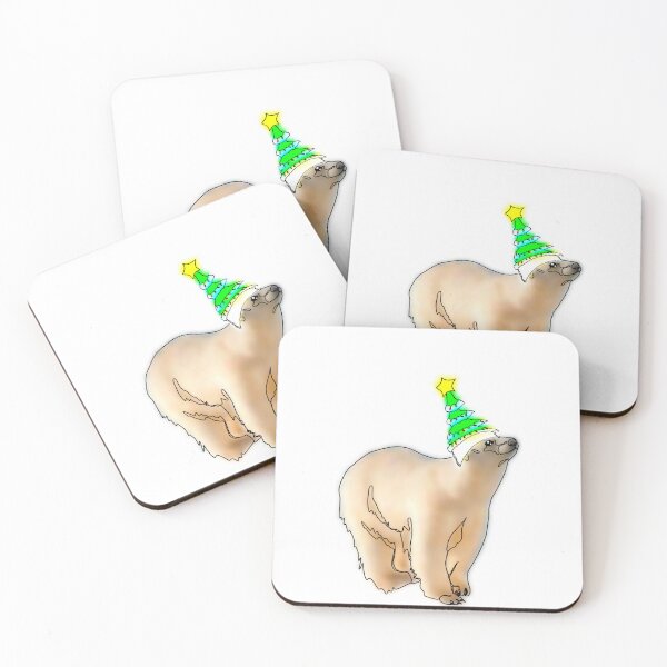 Item preview, Polar bear in Christmas tree hat - animalzinhats designed and sold by Ashley’sAnimalz.
