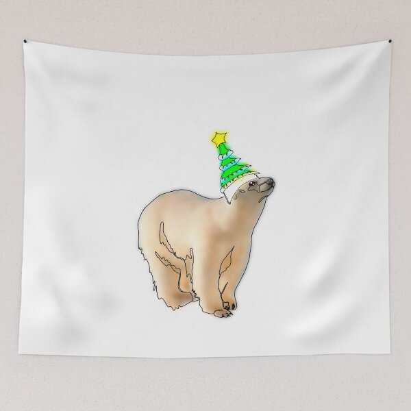 Item preview, Polar bear in Christmas tree hat - animalzinhats designed and sold by Ashley’sAnimalz.