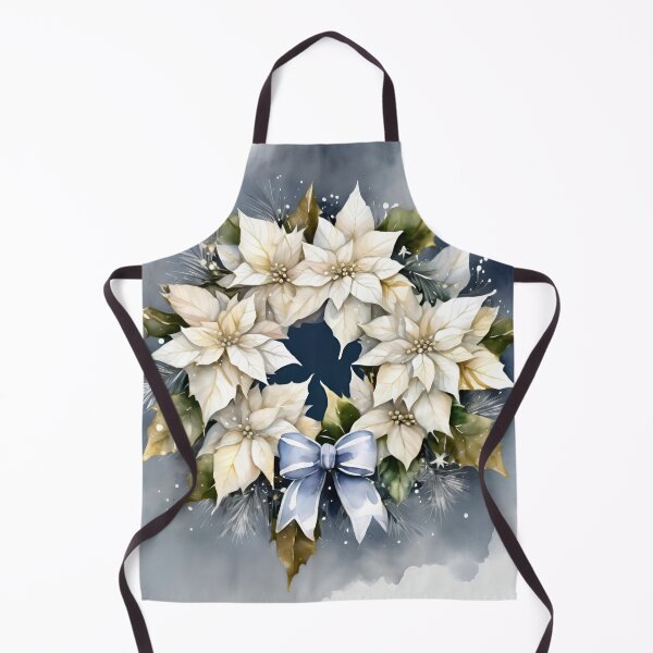 Item preview, Poisettia, Poinsettia Watercolor Florals Pattern Green White Blue Star of Bethlehem,Christmas Romantic Elegant Pattern designed and sold by KolorellaS.