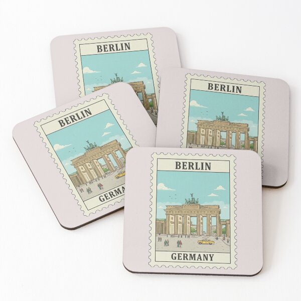 Item preview, Vintage Berlin Germany Brandenburg Gate Travel Stamp designed and sold by allaboutstamps.