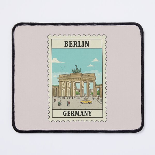 Item preview, Vintage Berlin Germany Brandenburg Gate Travel Stamp designed and sold by allaboutstamps.