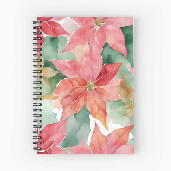 Item preview,  Poisettia,   Poinsettia Watercolor Florals Pattern  Green Pink Star of Bethlehem,Christmas  Romantic Elegant Pattern designed and sold by KolorellaS.