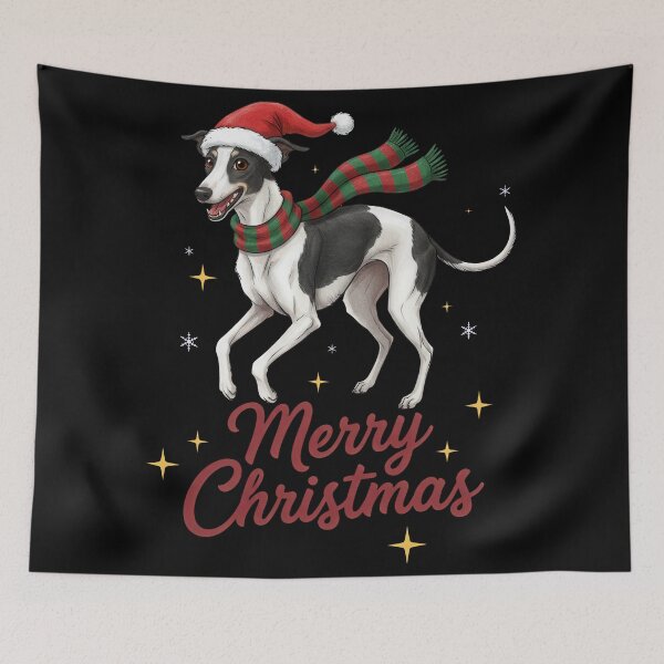 Item preview, Joyful Running Greyhound with Festive Scarf designed and sold by zoughlal.