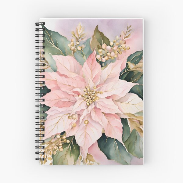 Item preview, Poisettia,  Poinsettia  Watercolor Florals Pattern  Green Pink Star of Bethlehem,Christmas  Romantic Elegant Pattern designed and sold by KolorellaS.
