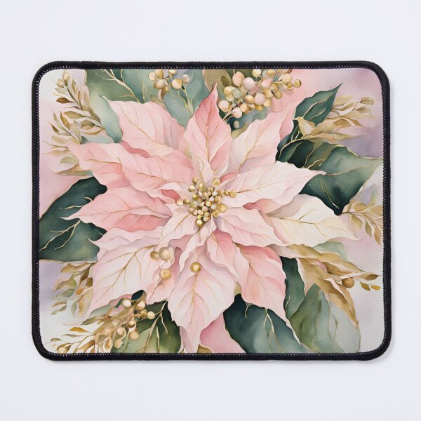 Item preview, Poisettia,  Poinsettia  Watercolor Florals Pattern  Green Pink Star of Bethlehem,Christmas  Romantic Elegant Pattern designed and sold by KolorellaS.