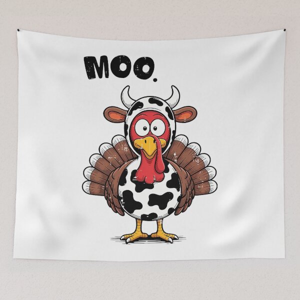 Item preview, Holiday Turkey 90s Day Cow Festive Thanksgiving Moo Funny designed and sold by rebeccathanuos.