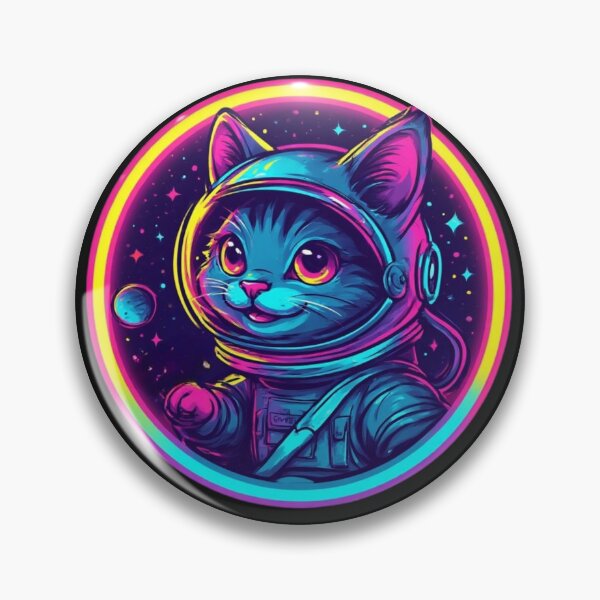Item preview, Retro Cosmic Astronaut Cat Logo – Vintage Space Kitty Design designed and sold by SweetRossel.