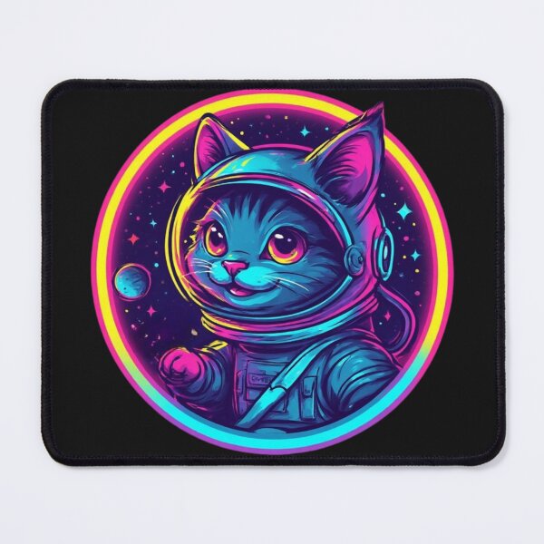 Item preview, Retro Cosmic Astronaut Cat Logo – Vintage Space Kitty Design designed and sold by SweetRossel.
