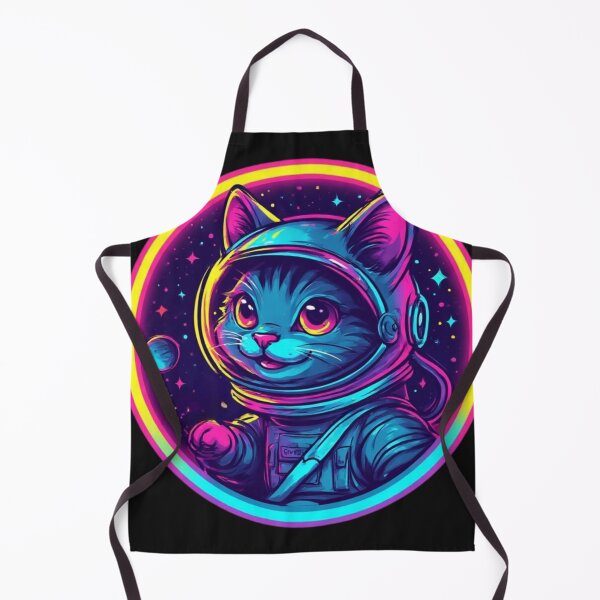 Item preview, Retro Cosmic Astronaut Cat Logo – Vintage Space Kitty Design designed and sold by SweetRossel.