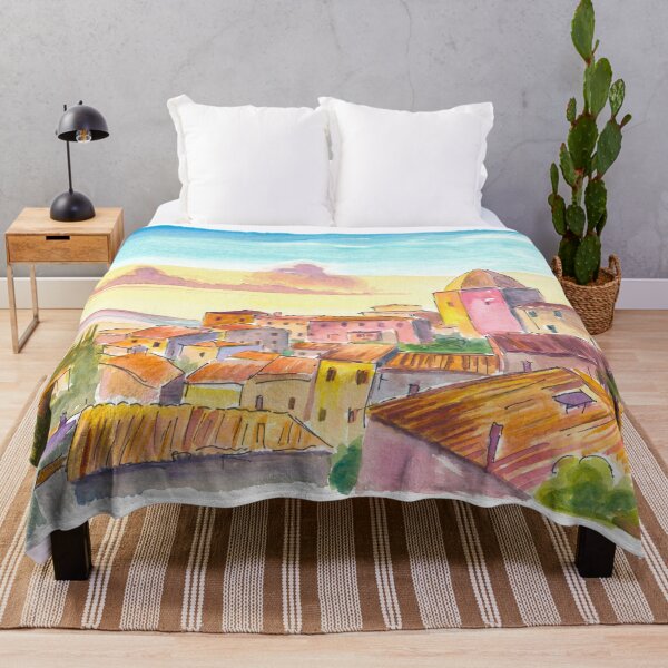 Item preview, Warm Volterra Cityscape Embracing Tuscany’s Rolling Hills designed and sold by artshop77.