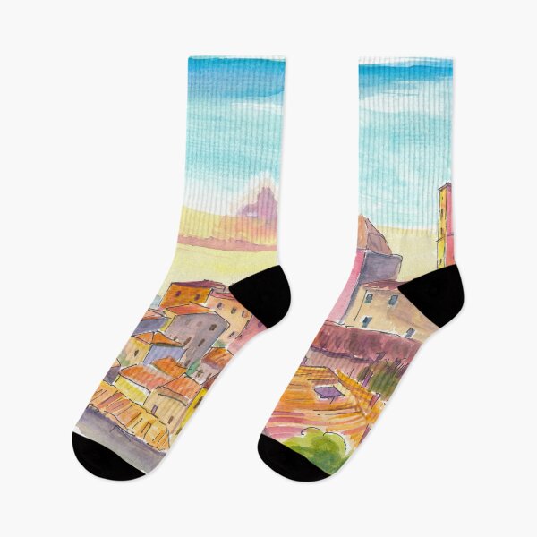 Item preview, Warm Volterra Cityscape Embracing Tuscany’s Rolling Hills designed and sold by artshop77.