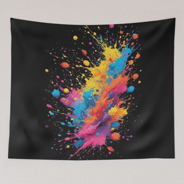 Item preview, Dynamic Abstract Paint Fragments | Bold Primary & Soft Pastel Contrast Art designed and sold by Ditstyle.