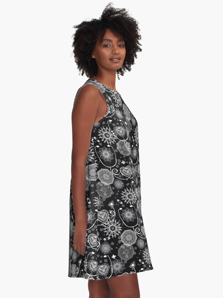Alternate view of Calling Nurse Doodle A-Line Dress