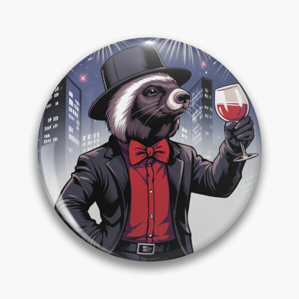 Item preview, Badger Wine Glass Celebration Anniversary New Year Birthday Party designed and sold by JediKittenWars.