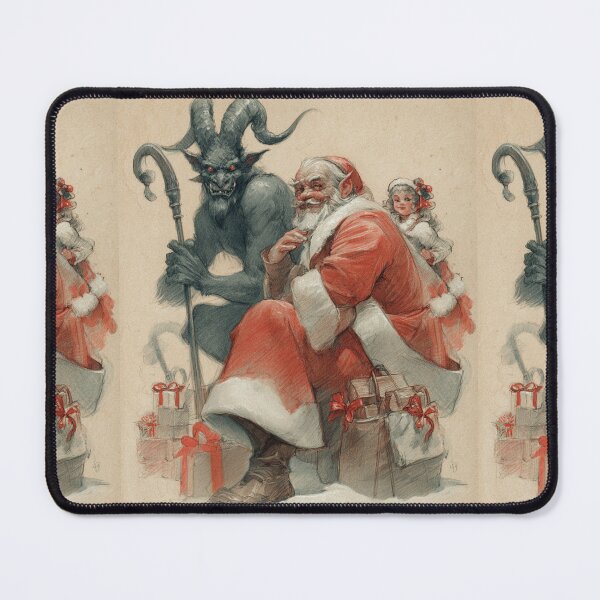 Item preview, Vintage Santa and Krampus Card designed and sold by MendaciousMina.