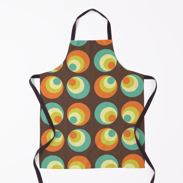 Item preview, Vintage Retro 1970s Orange Brown Aqua Mod Groovy Eccentric Circles designed and sold by RetroMaggie.